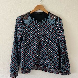 Vintage Zara bomber with threading/mirror details size MEDIUM